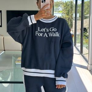 Yellow The Label Lets Go For A Walk Sweatshirt- Navy
